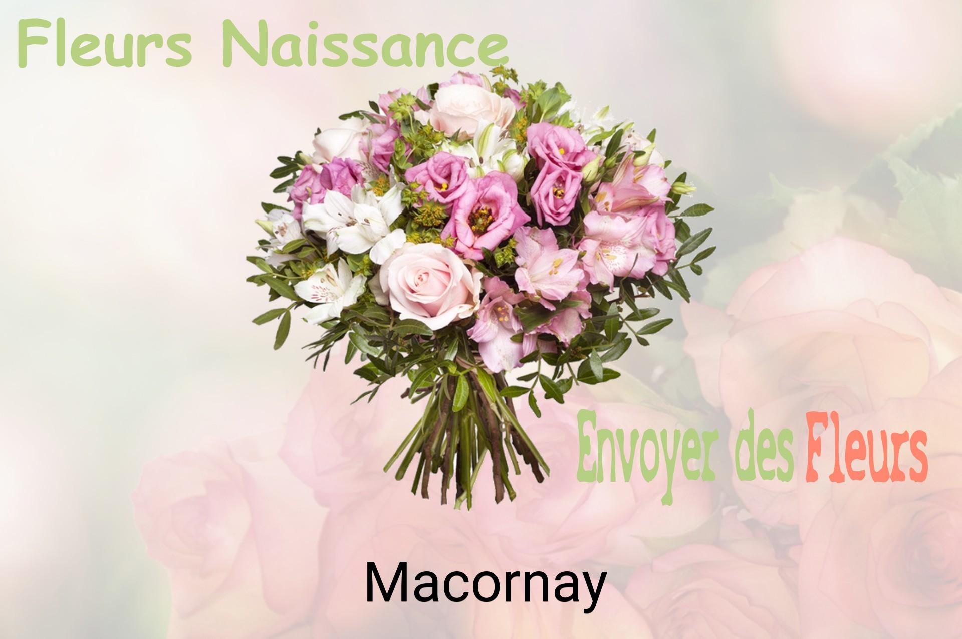 Bouquet de fleurs de naissance livré à Macornay