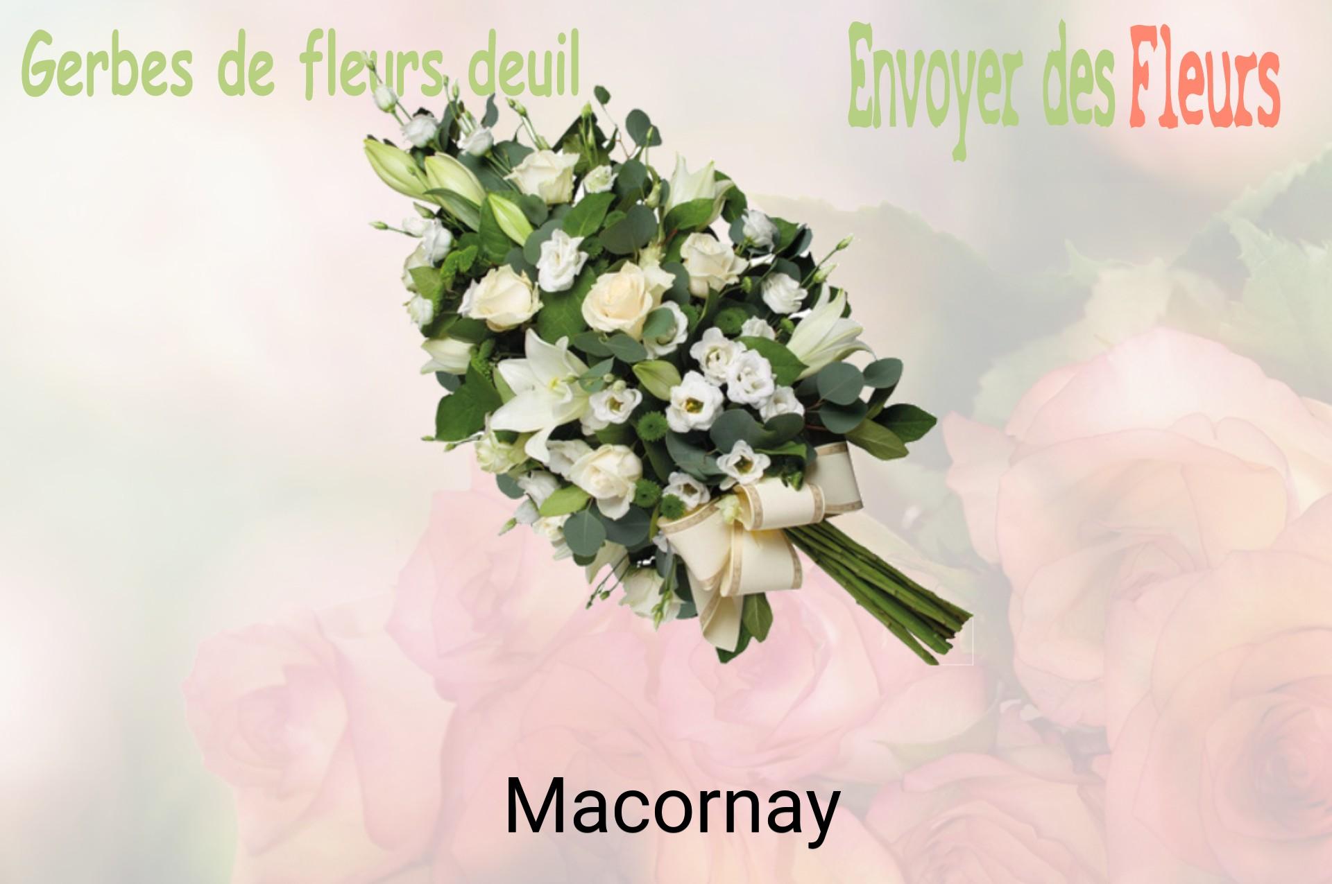Gerbe de fleurs de deuil livrée à Macornay